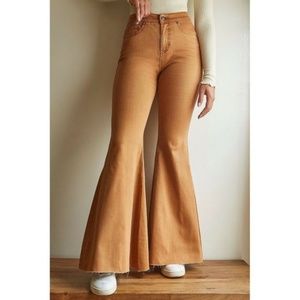 Free People Super High-Rise Lace-Up Flare Jeans